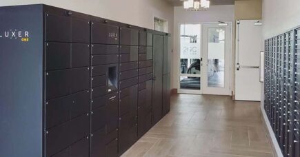 photo of new apartment parcel locker system